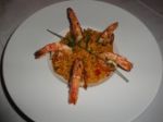 Les gambas et riz paella du restaurant Chacha 75001 Paris