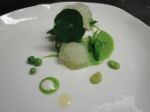 Restaurant Sola - l'entrée autour des légumes verts
