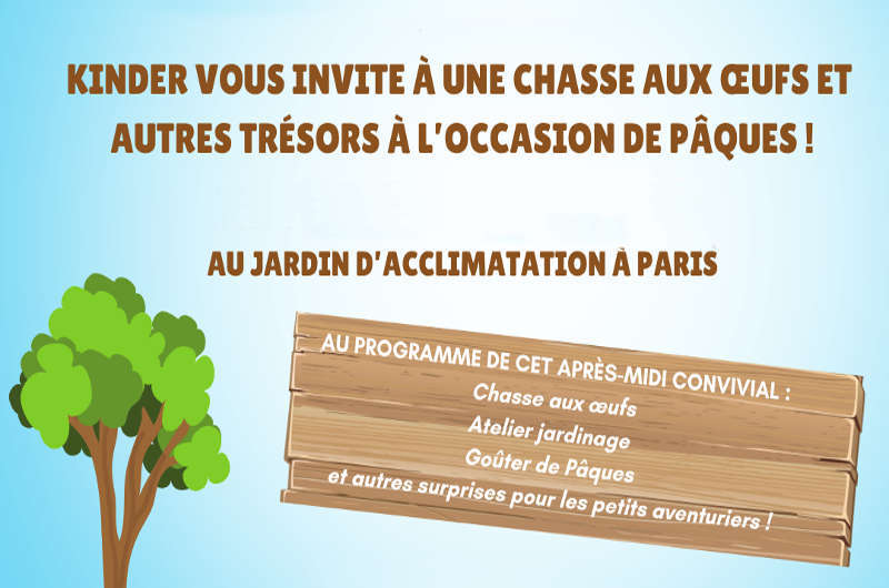 Chasse aux œufs kinder au jardin d’acclimatation