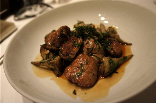 villaret restaurant fricassée de ris d'agneau