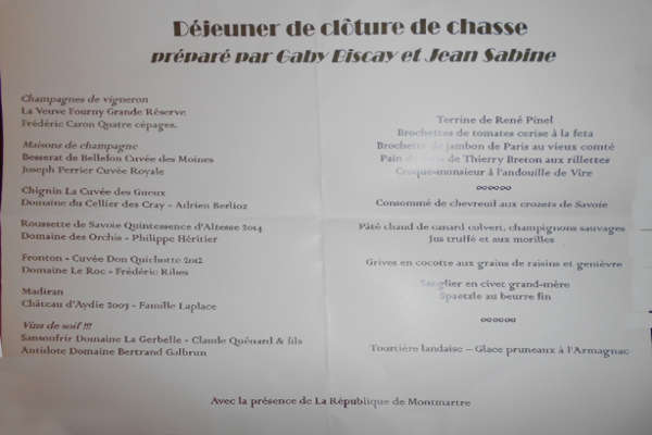 bonne franquette diner chasse