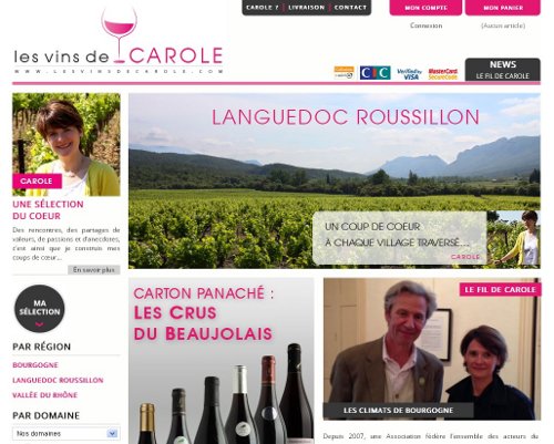 Les vins de Carole sur le Net